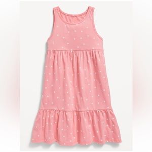 NWT Cotton Knit Pink And White Poke A Dot Dress, Size L 10-12 Girls